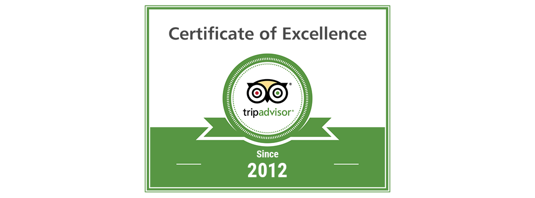 Trip Advisor Certificate of Excellence 2012 - 2017