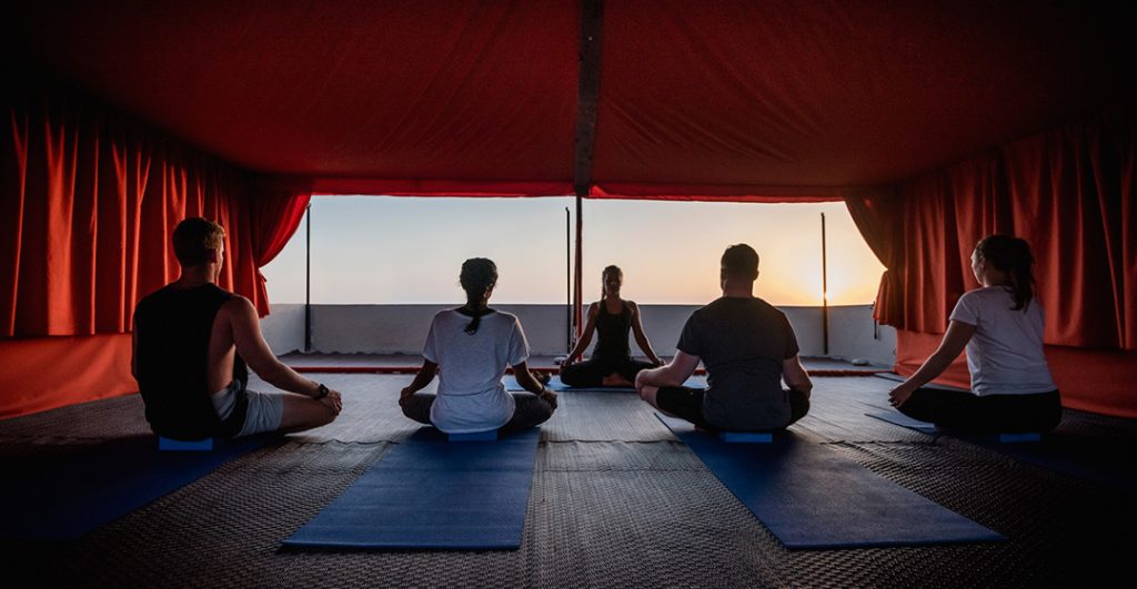 Yoga on the sun terrace.